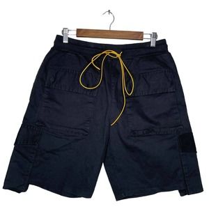 MNMI Large Mens Black Drawstring Waist Activewear Walking Athletic Shorts